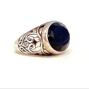 Silpada sterling silver and black quartz ring. Size  8.